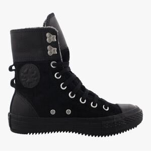 Converse Womens Chuck Taylor Elsie Rolldown Black Leather Boots Size 6